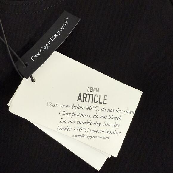 Fax Copy Express Cowboy Denim Jeans Women Medium Black Super Stretch Bootcut NEW - Picture 9 of 15